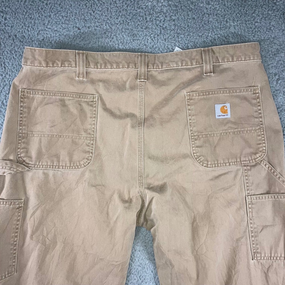 Carhartt‎ Carpenter Pants Men 42x32 Relaxed Tan Duck Canvas Workwear Fit 40x31